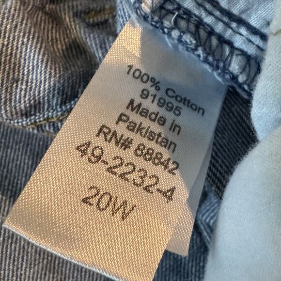 Woman Within Back Elastic Straight Leg Plus Size 20W Blue Denim Jeans Pockets - Picture 4 of 8